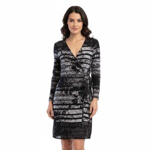 BCBGMaxAzria Knee Length Wrap Dress with 3/4 Sleeves